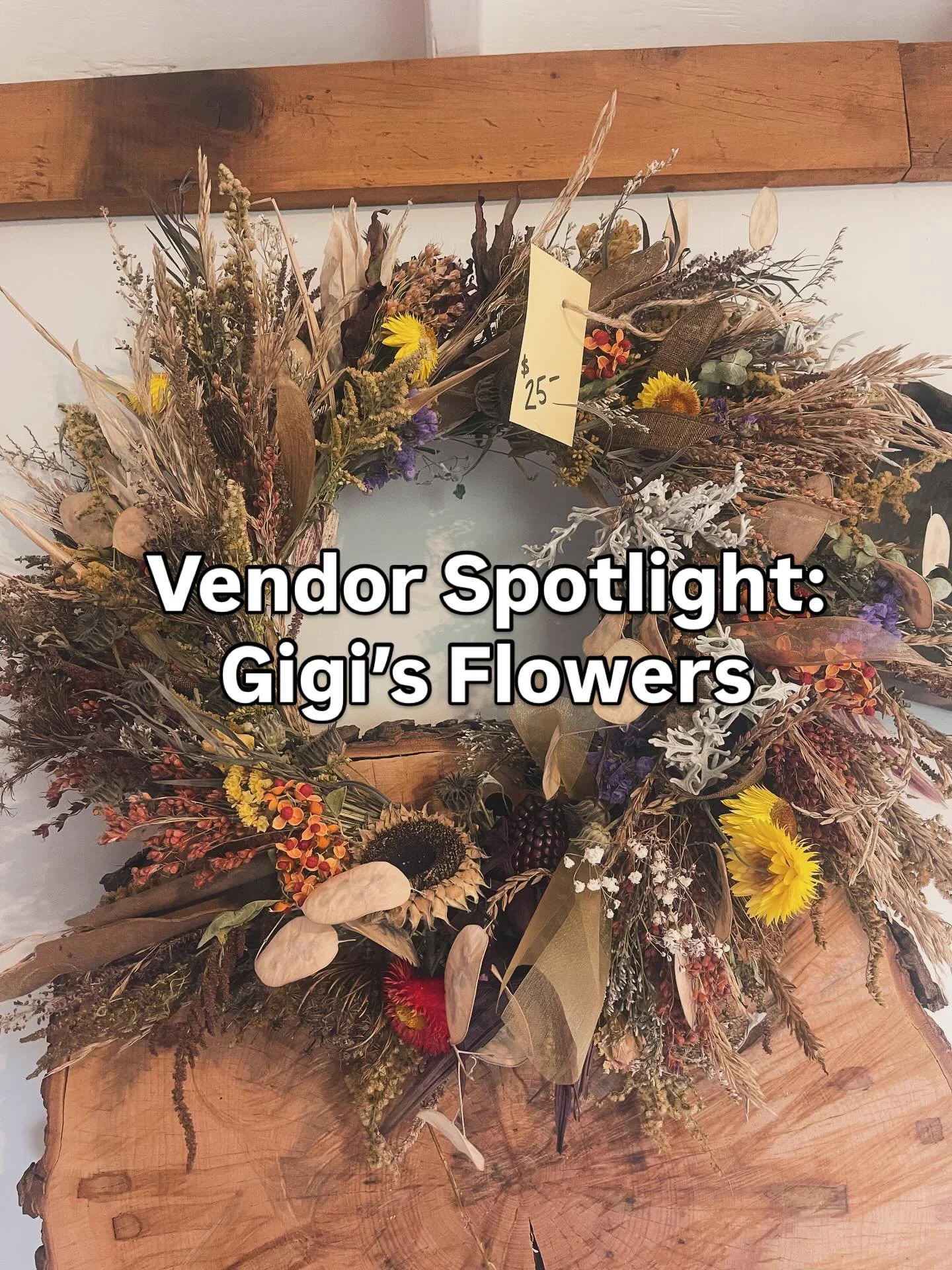 New fall vendor…Gigi’s Flowers πΎ
We are blessed with fabulous neighbors and this neighbor is talented with all things flowers.  Stephanie creates these gorgeous fall bouquets, centerpieces, and wreaths.  Stop by The Farm Store and see