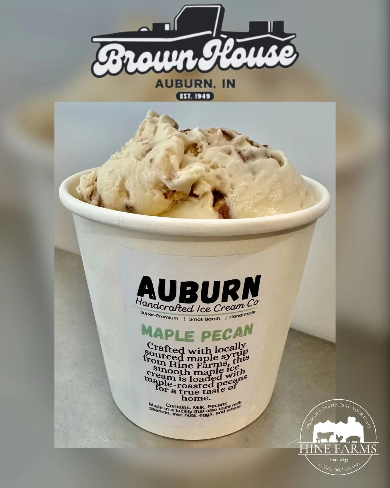 We are SO EXCITED about this local food collaboration with the  @thebrownhouseauburn 🥳🥳🥳. A small selection of their handcrafted ice cream will be available at The Farm Store for purchase this season!

AND we&rsquo;ll have complimentary samples of