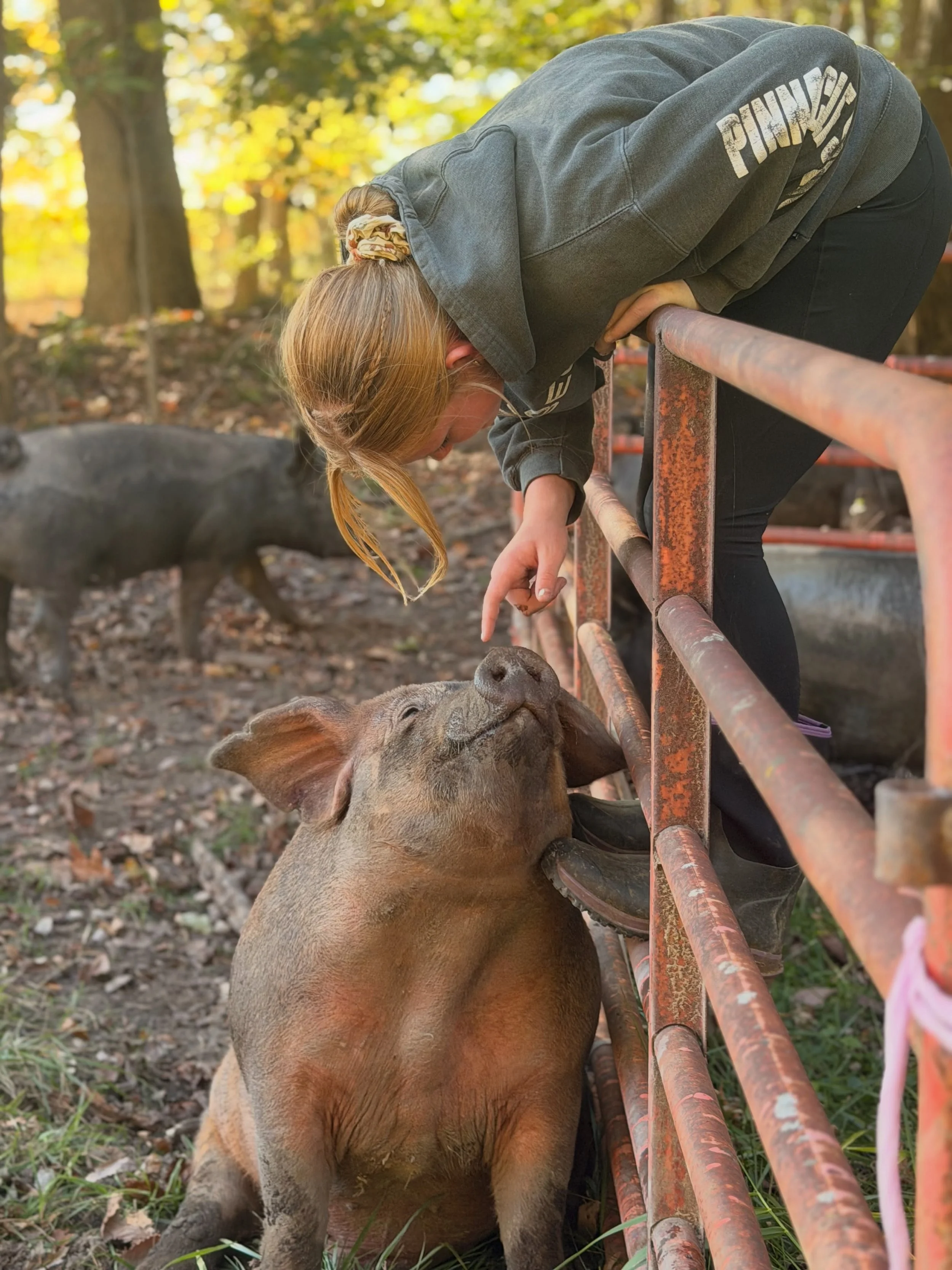 This girl is our animal whisperer on the farm.  She has such a way with critters and is the first person we ask to help with them &hearts;️