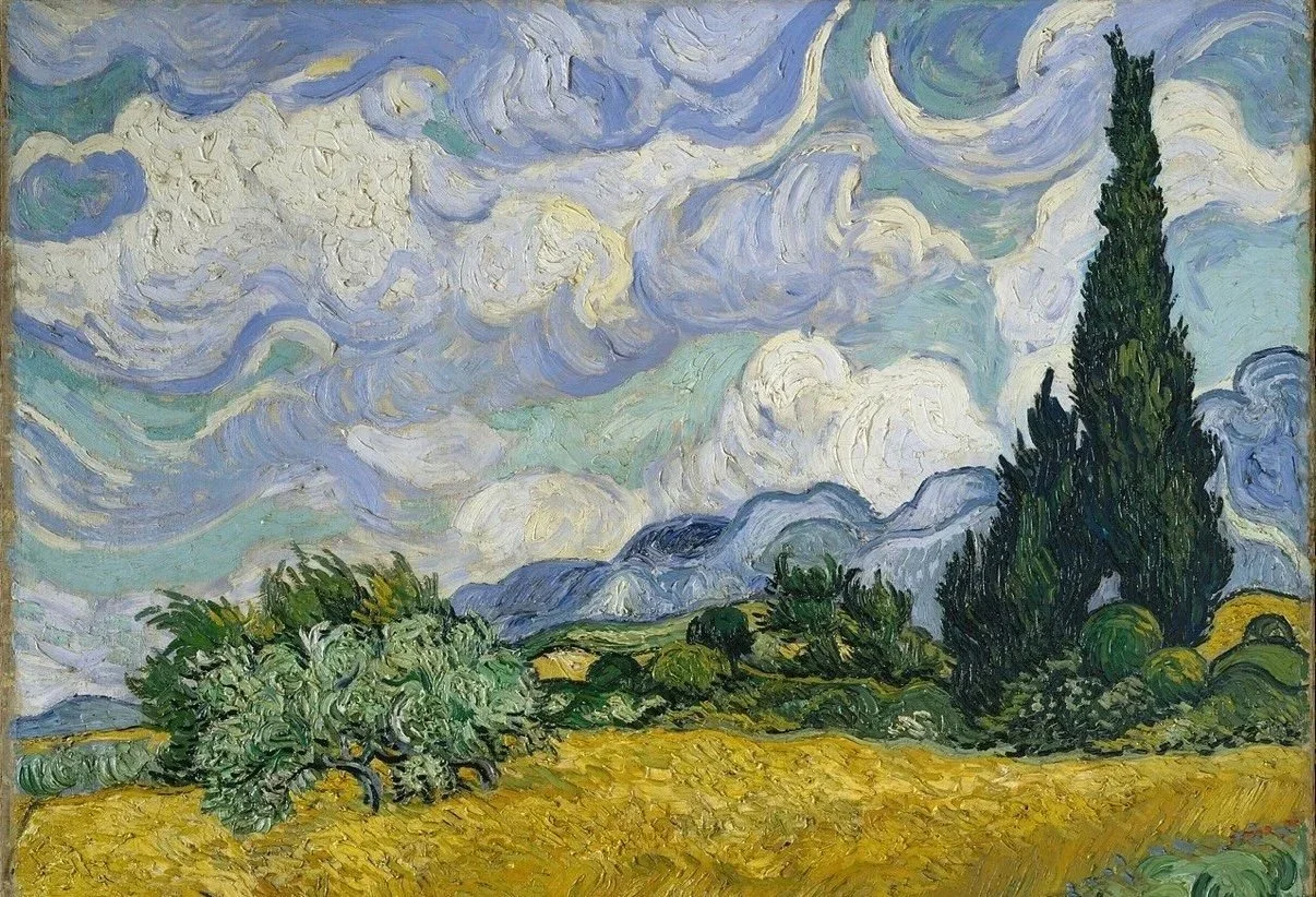 Van Gogh's Wheatfield & Cypresses