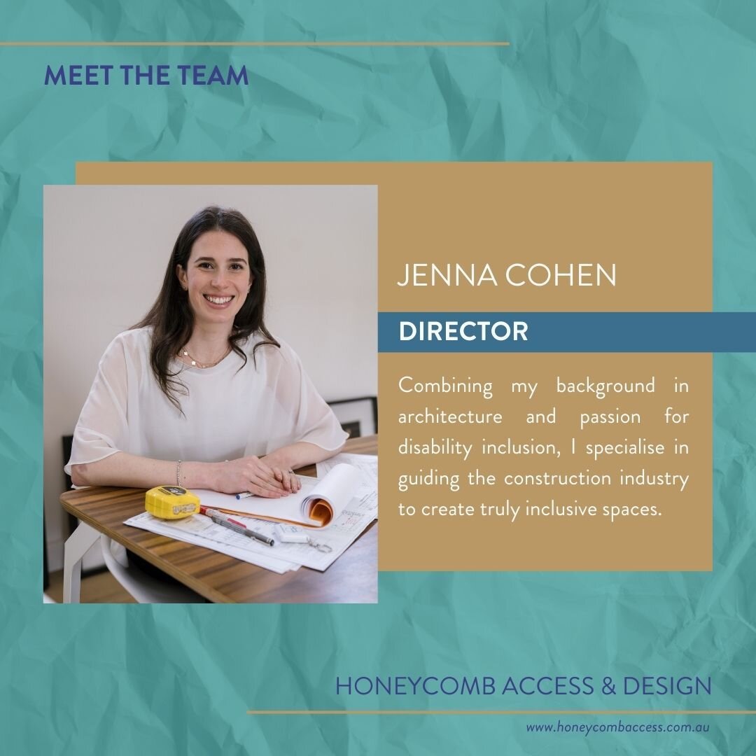 Combining my background in architecture and passion for disability inclusion, I specialise in guiding the construction industry to create truly inclusive spaces.

I am the Director of Honeycomb Access and Design, and for those who are new here, we're