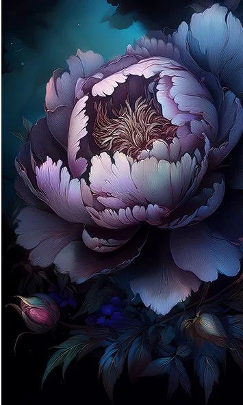Midnight Peony spray