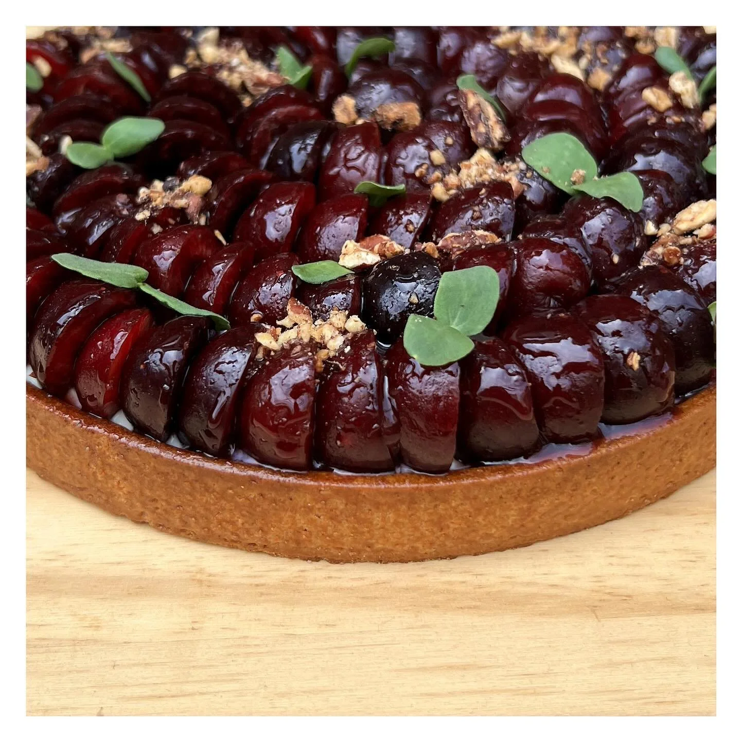 Cherry Labneh Tart🍒 this is exactly what summer tastes like in the Golan Heights 💚. Will be available tomorrow during our POPUP at @riverwardsproduce  fishtown! Don&rsquo;t miss out on it. 
.
.
.
.
.
#popupshop #bakery #baking #middleeasternfood #m