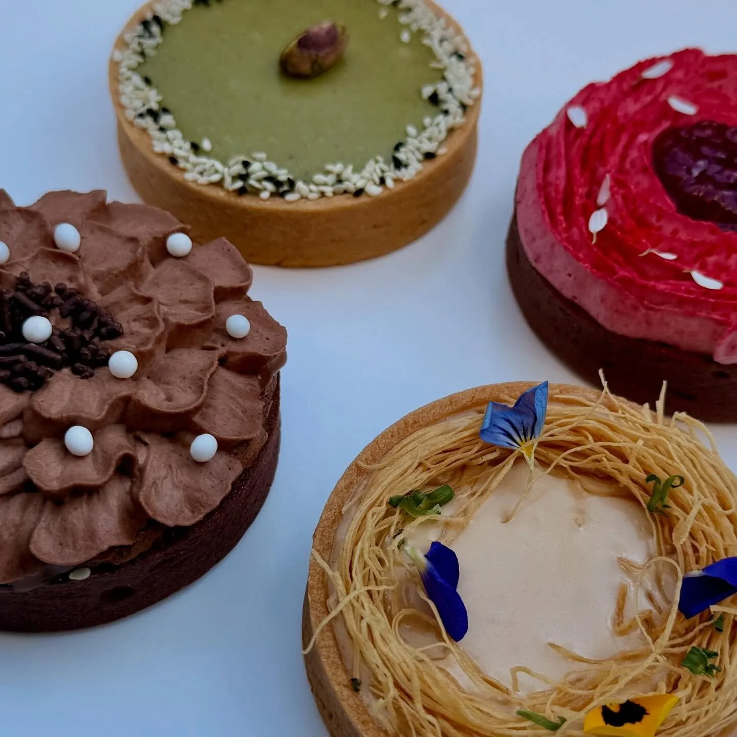 Valentine&rsquo;s Day Preorders are Live!! 
Our usual Tart trio special for Valentines is now a Tart Quad since I couldn&rsquo;t get rid of any of these beauties. 
Tahini Pistachio Tart
Chocolate Caramel Tart
Chocolate Raspberry Tart
Eish El Saraya T