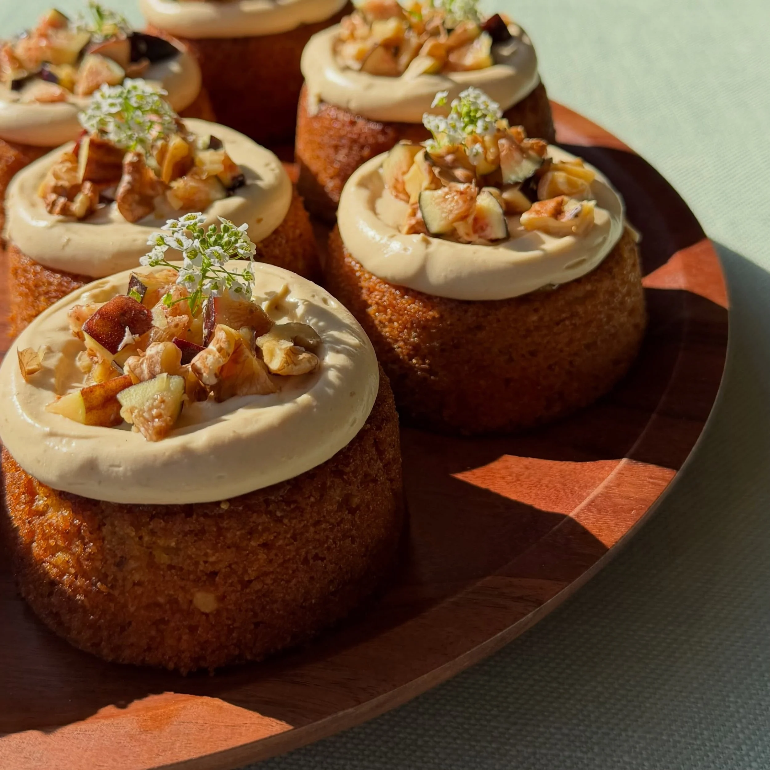 Fig and Earl Grey Walnut Torte 

Gluten free walnut torte filled with fig jam and topped with earl grey custard, fresh figs and toasted walnuts. 
She is very classy, very delicate and delicious. 
.
.
.
.
.
#majdalbakery #sweets