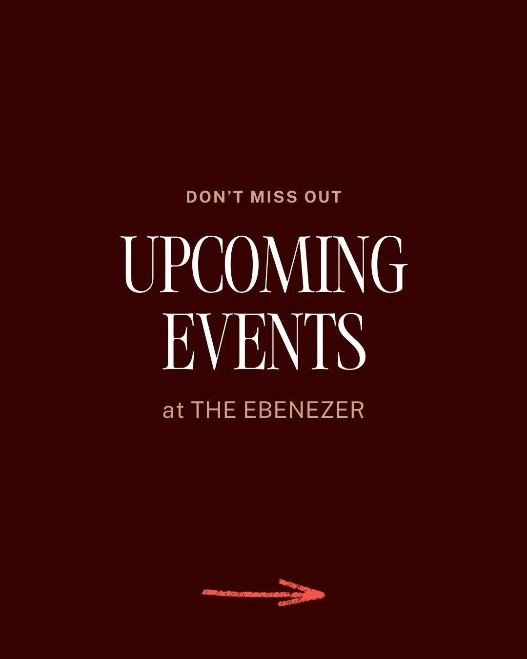 Upcoming events at The Ebenezer ⬇️

Sunday, October 19th &bull; Sips &amp; Spirits with @mediumkristyrobinett 
(LIMITED SEATS LEFT!)

Tuesday, October 21st &bull; Cocktail Codes
The Bitter Truth: Aperitifs &amp; Amari in Cocktails
Hosted by @josephim