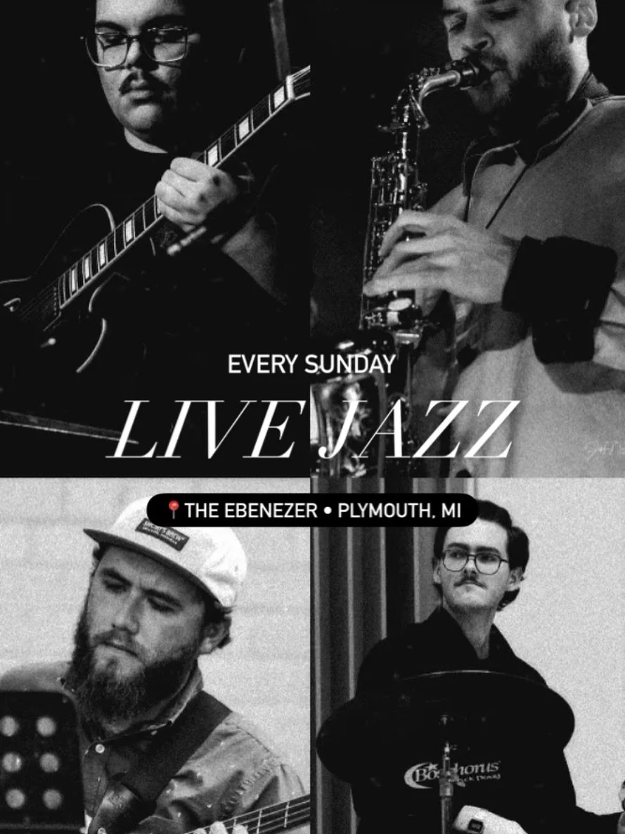Every Sunday 6pm-9pm 🎷🎶

Join us each week as @haydencusmanomusic and others bring live jazz to downtown Plymouth. 

Walk-ins welcome. Reservations recommended. ✨