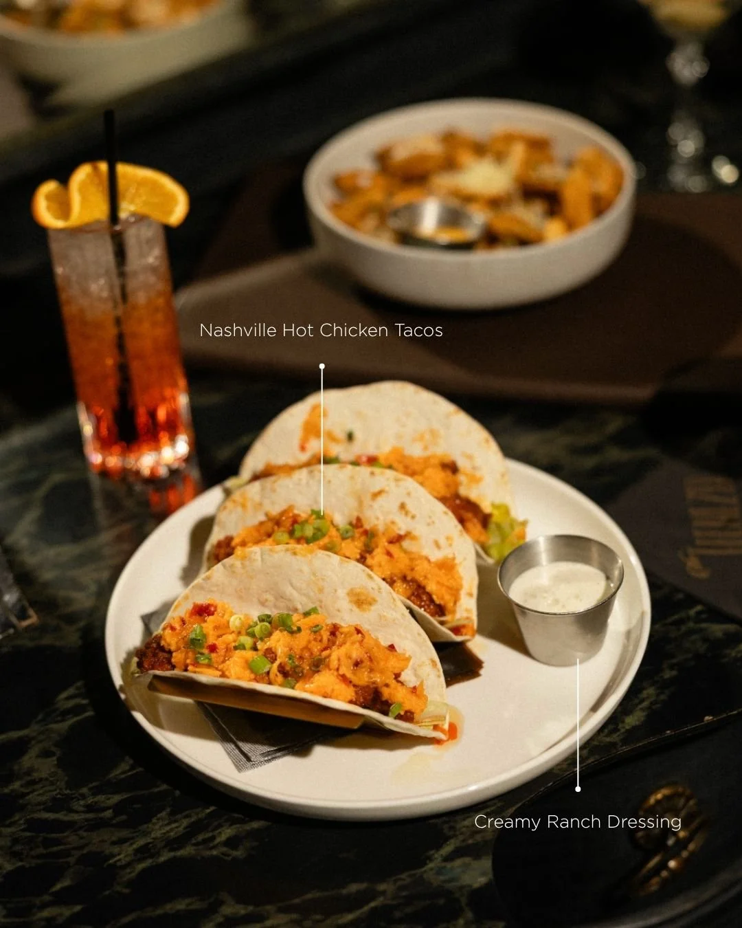Our favorite combination for the table ✨🍽️

&bull; Nashville Hot Chicken Tacos
&bull; Nacho Average Nachos

What are you ordering first?

#TheEbenezer #PlymouthMI #MetroDetroitEats #CraftCocktails #NightInPlymouth