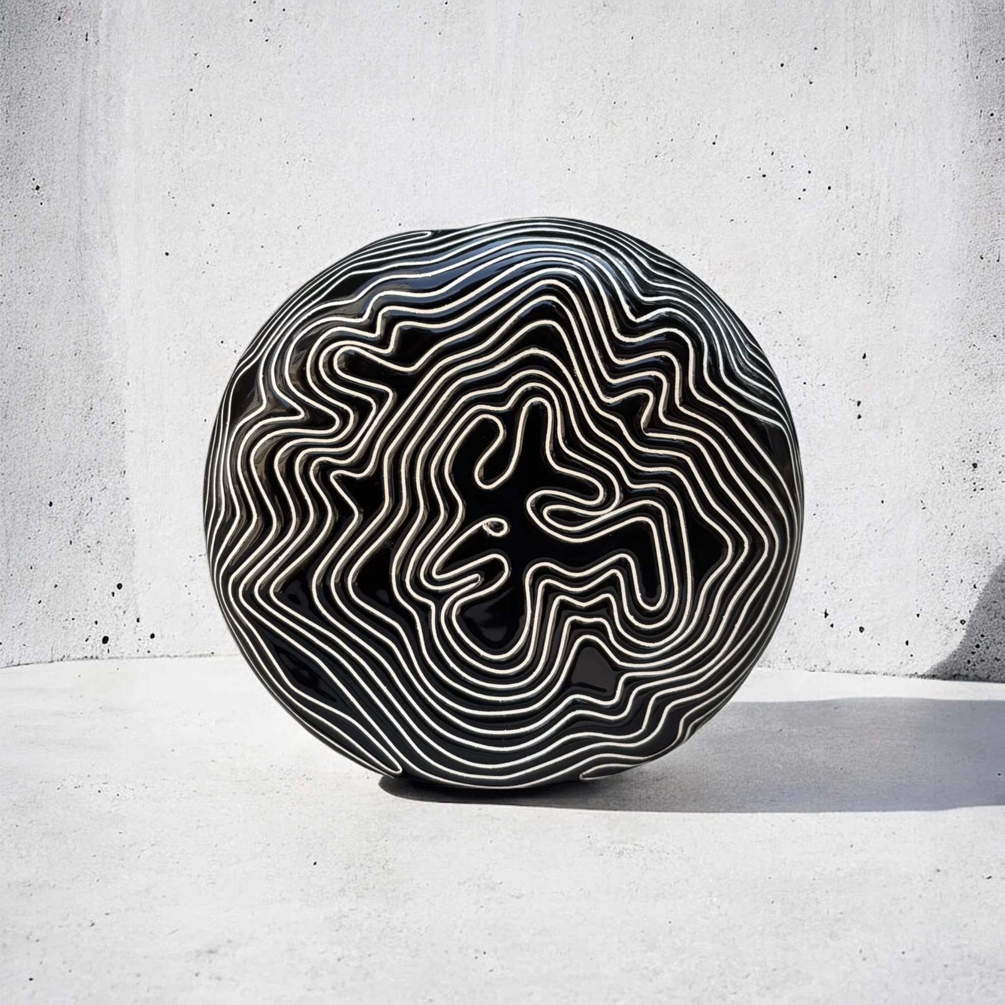 crepe paper tape resist on pottery