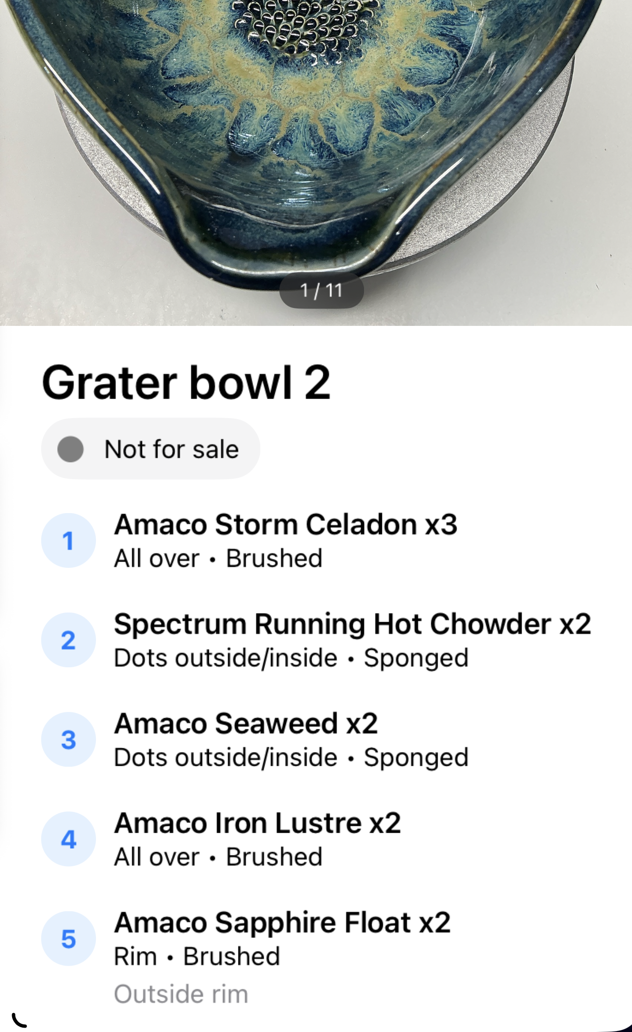 frozen pond glazing on grater bowl by danielle chouhan