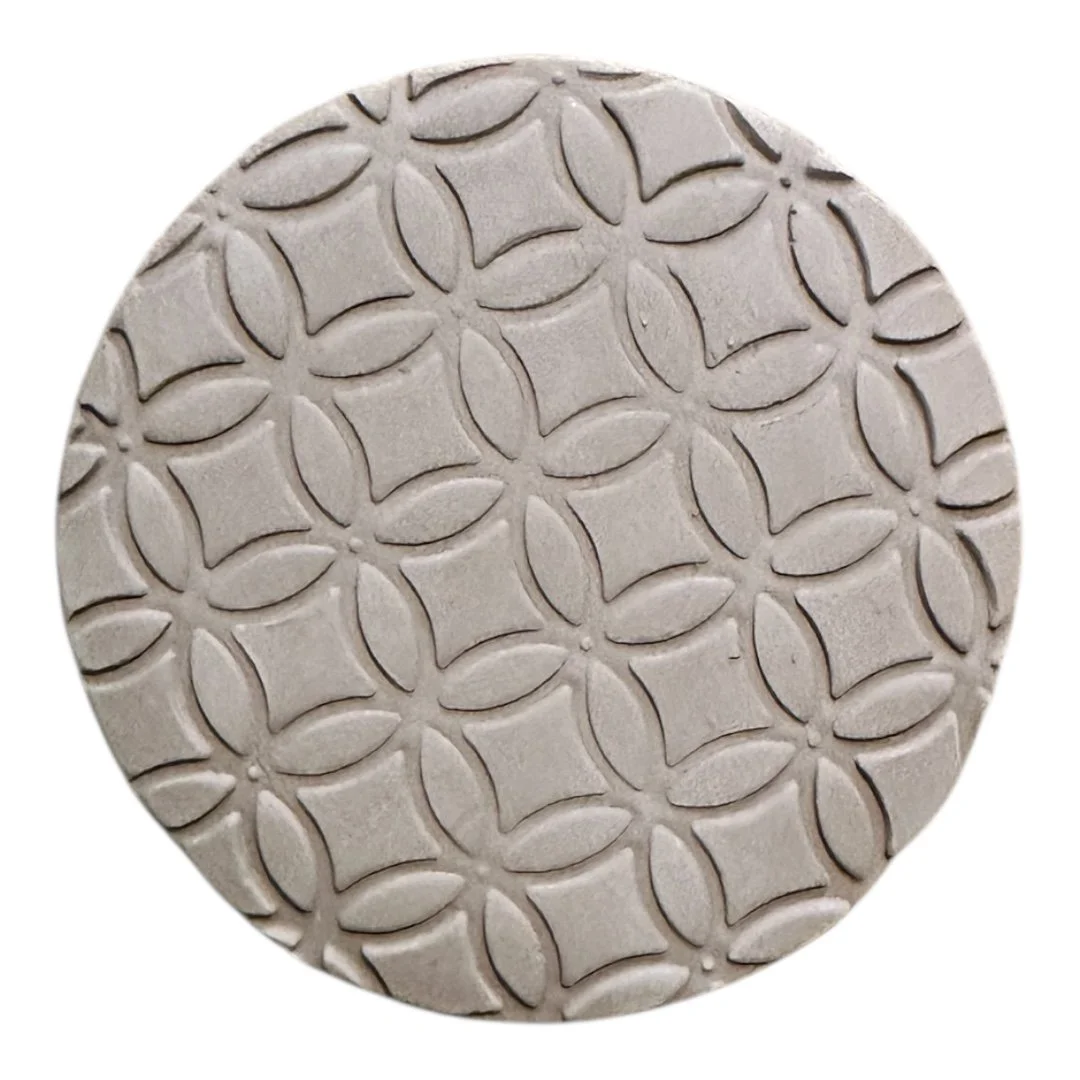 clay imprinted with textured roller