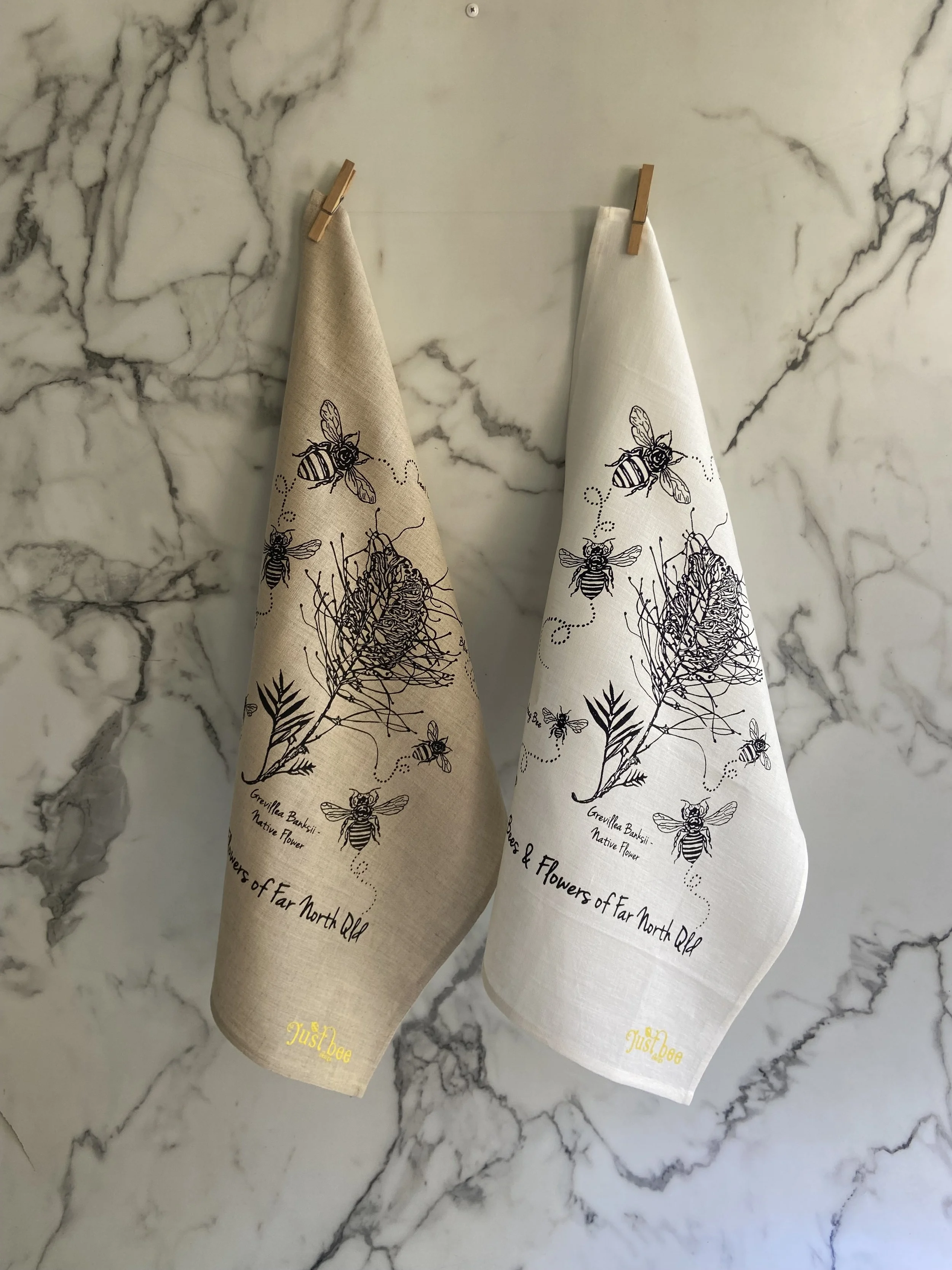Native Bee Linen Tea Towels