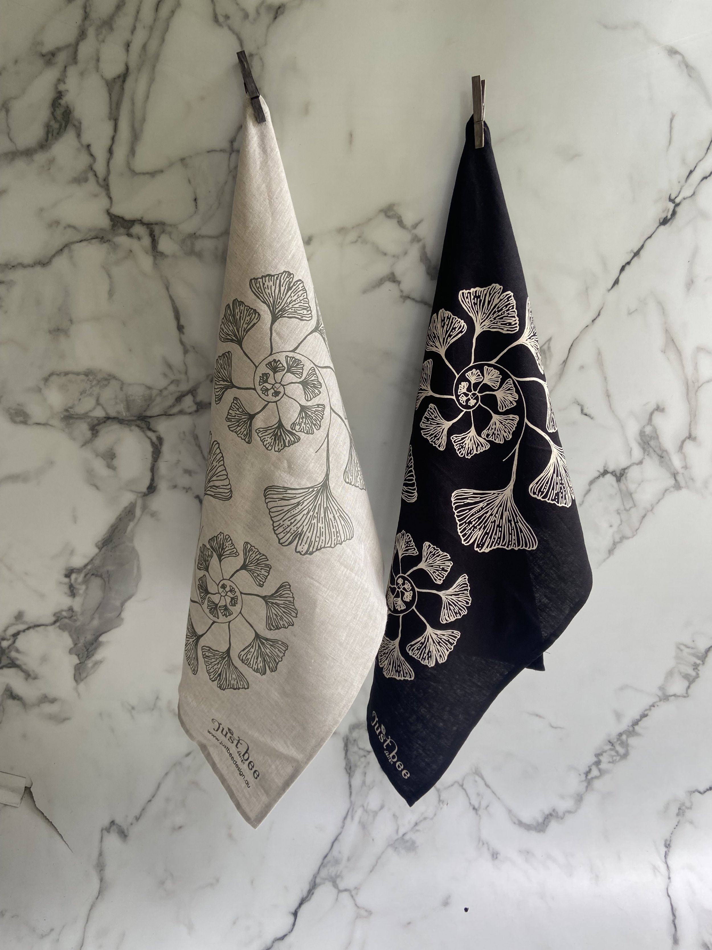 Gingko Linen Teatowels