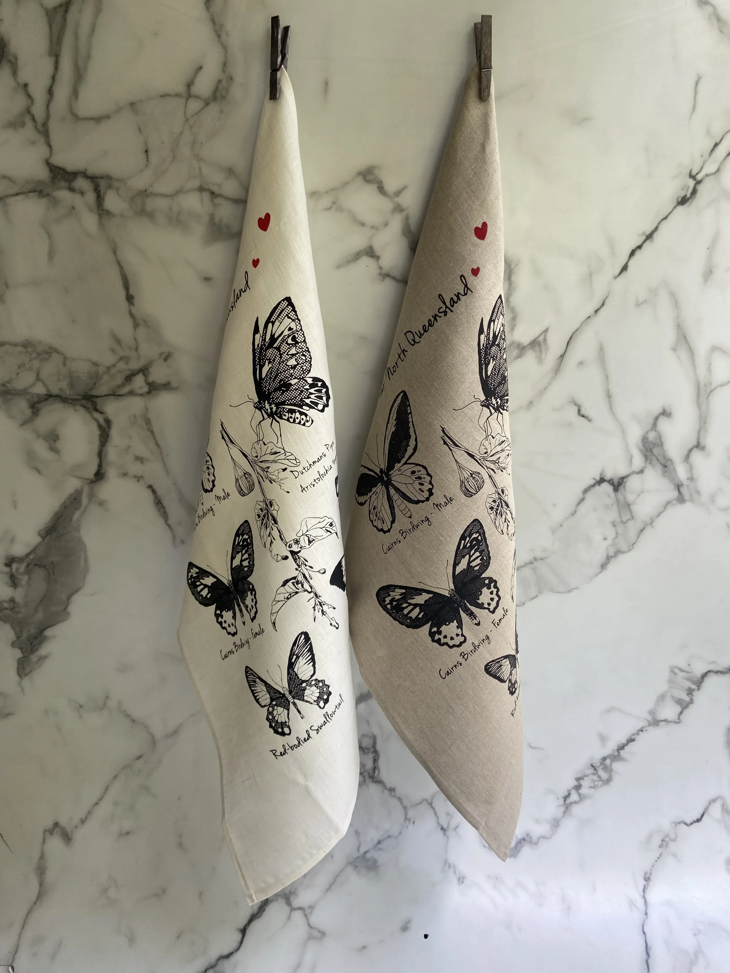 Butterflies of Far North Queensland Linen Teatowels