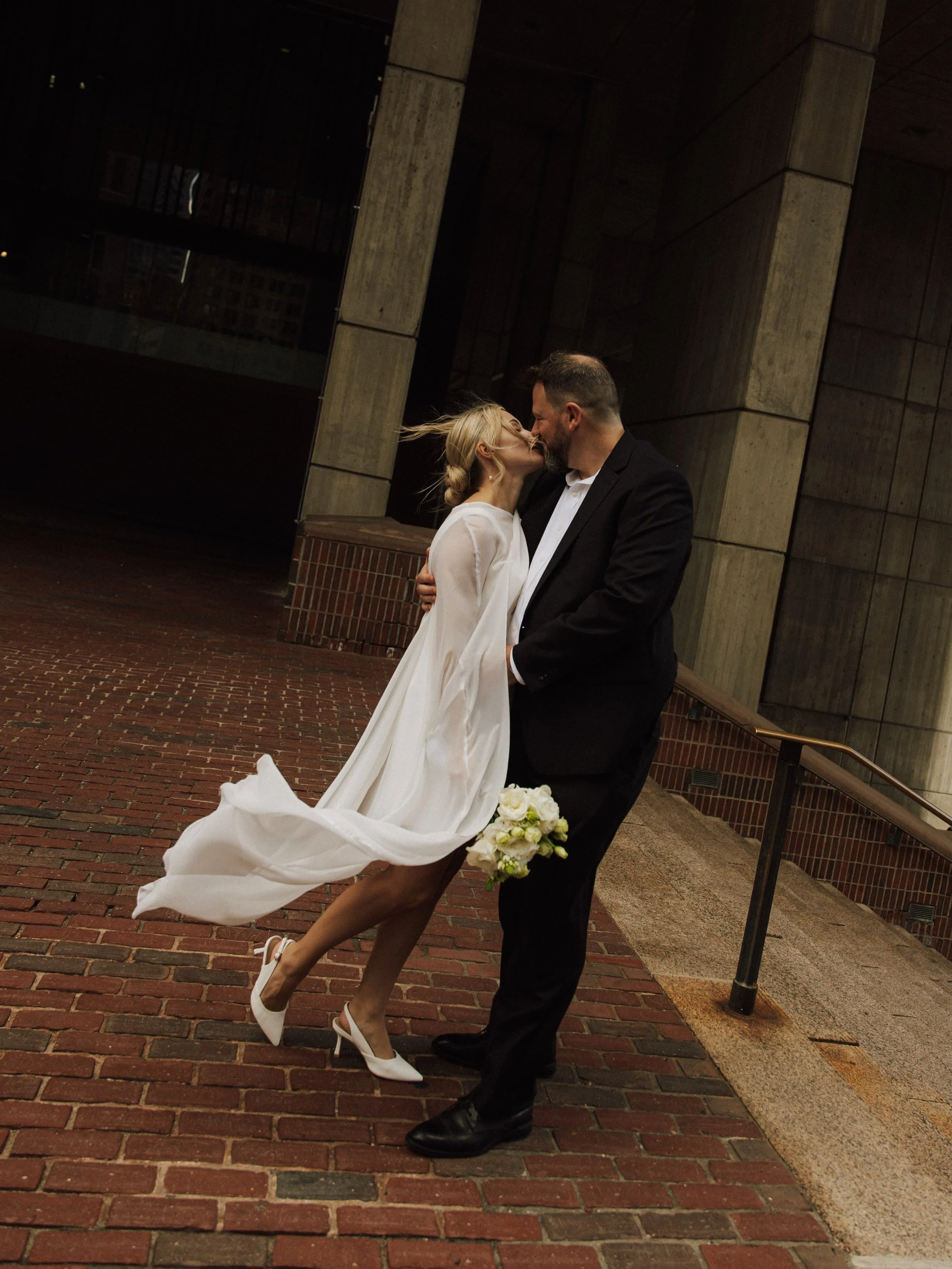 A windy, September Wednesday sounds like a good day to get married🤍

It was such an honor to witness this sweet couple&rsquo;s elopement this week. Congratulations Alena + Vince!!

&bull;

Boston City Hall Elopement | New England Wedding Photographe