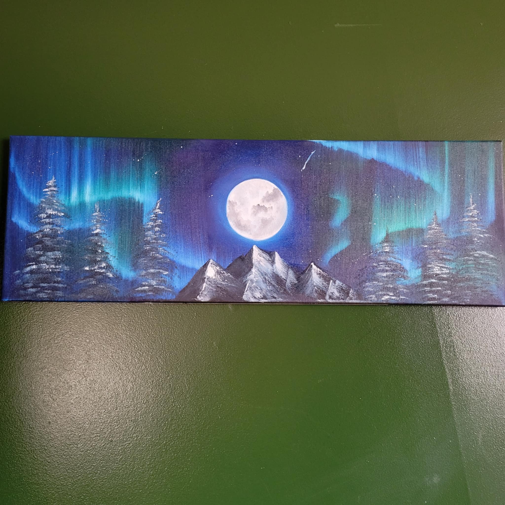 mountains and moon