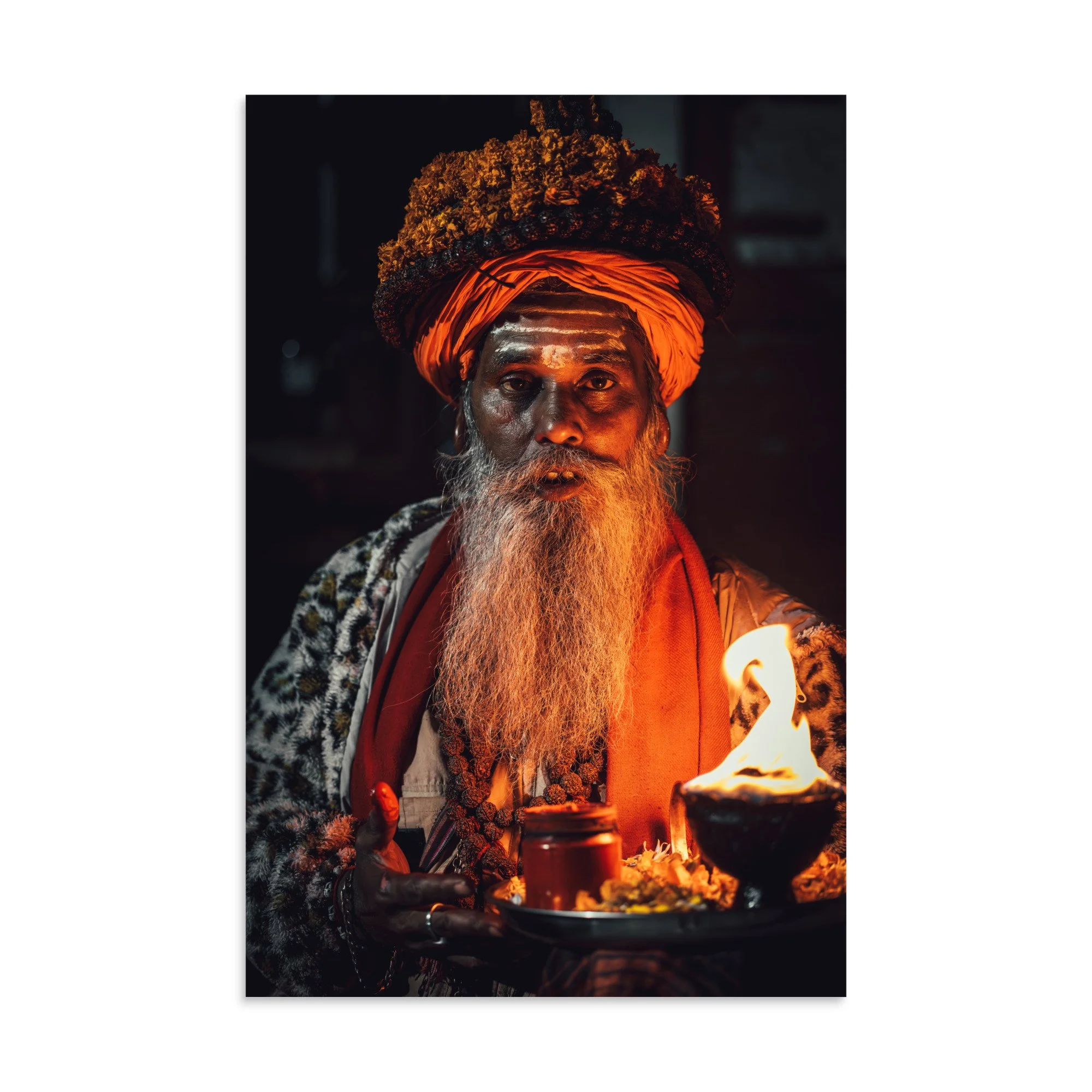 Sacred Fire: Nepal Pashupatinath Sadhu Portrait