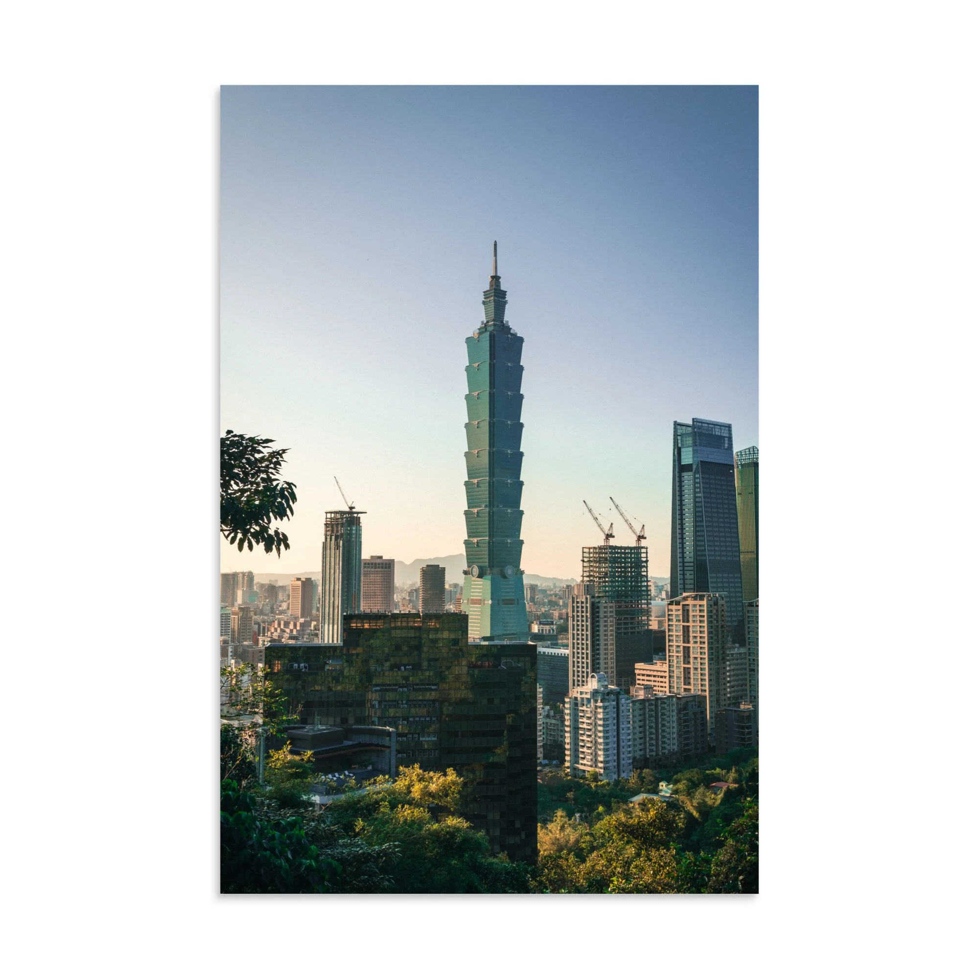 Taipei Skyline: Iconic Taipei 101 Skyscraper Cityscape Poster