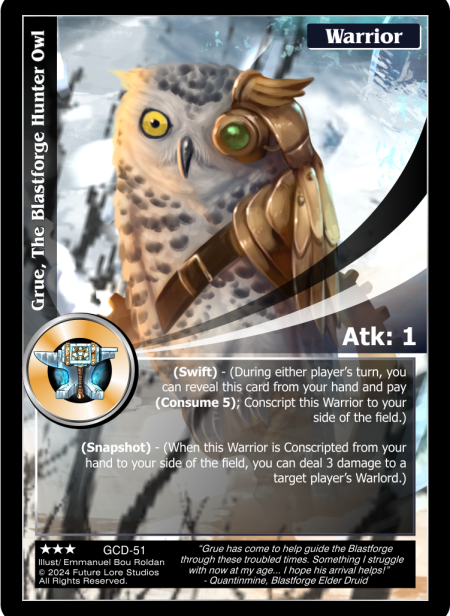 Grue, The Blastforge Hunter Owl (Rare) GCD-51