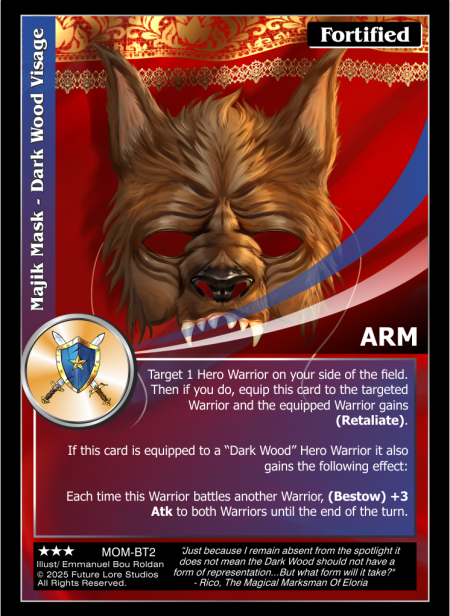 Majik Mask – Dark Wood Visage (Rare) MOM-BT2
