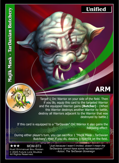 Majik Mask – TarDaxian Butchery (Rare) MOM-BT3