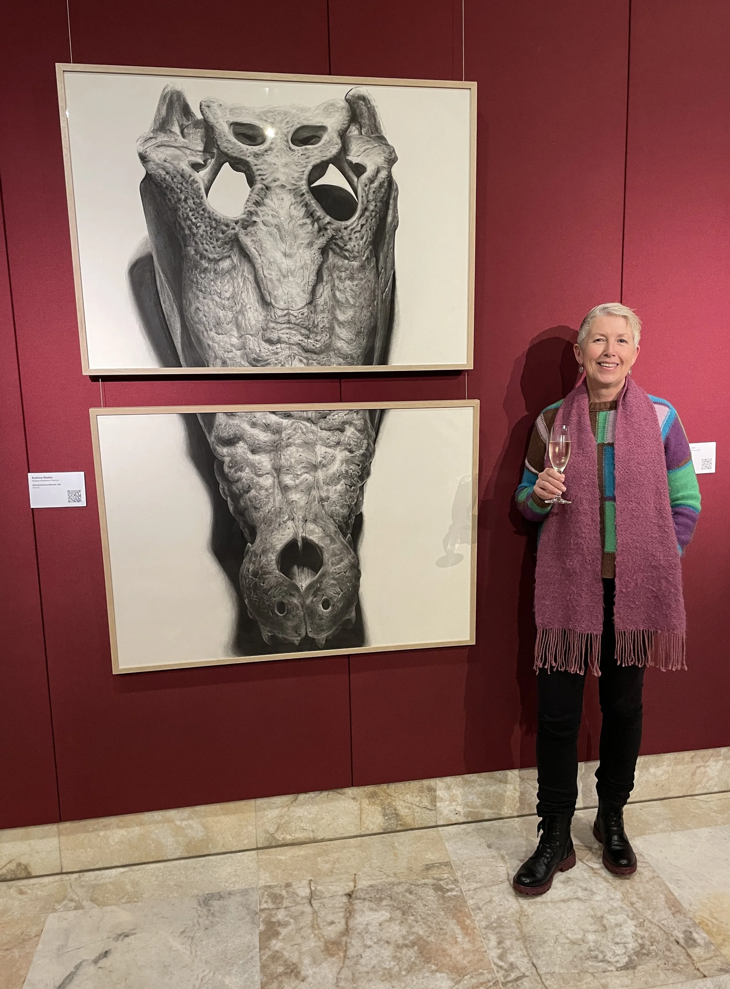 Omnipotence - charcoal on cotton, 1638 x 1094mm  (Beyond the Brush, TAFE NSW exhibition - NSW Parliament House - SELECTED EXHIBITOR)