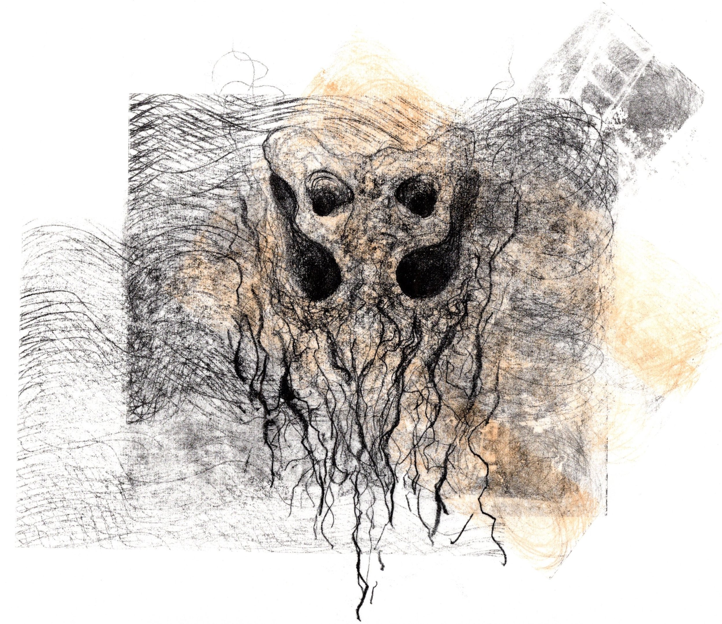 'Millenia', 1/1 monotype. ink on mulberry paper, 406mm x 508mm (image size)