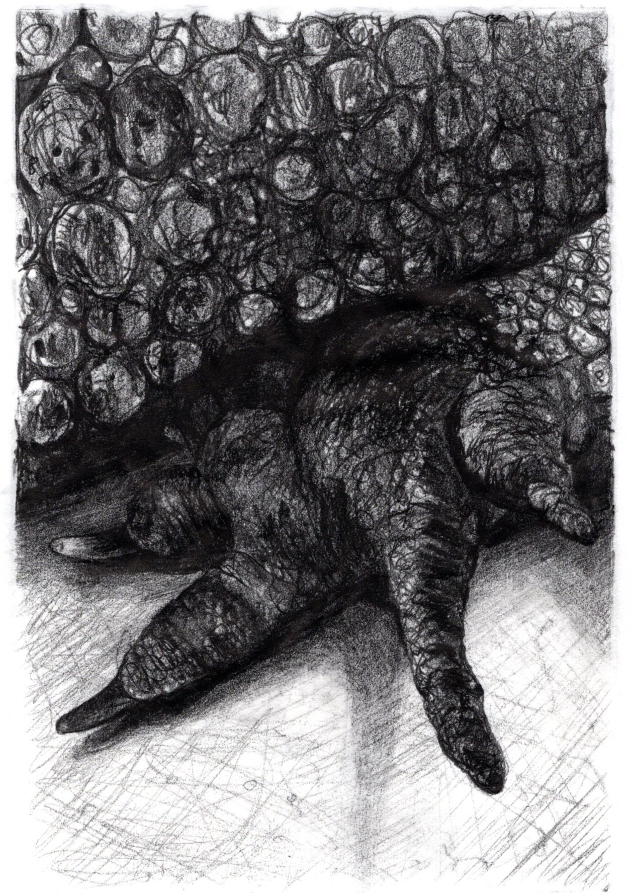 'Tri-claw', 1/1 monotype. ink on mulberry paper, 225mm x 150mm (image size)