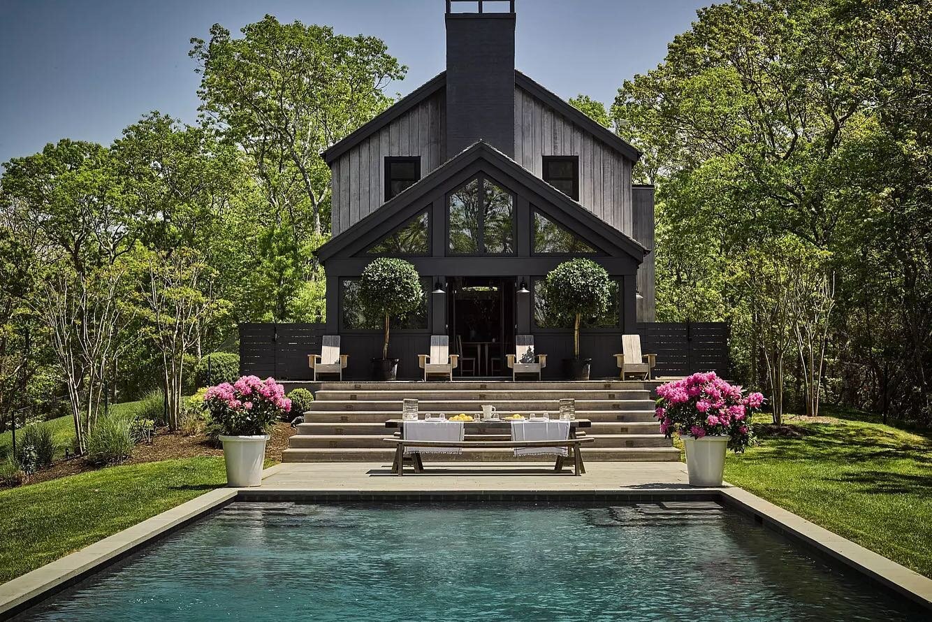 Diving into all the pool &amp; outdoor kitchen inspo for our Glorietta project 💦🌈🌿 forever obsessed with Hamptons pools