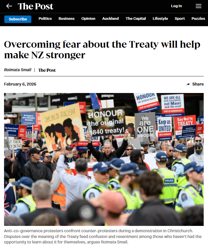 Roimata Smail the post Overcoming fear about the Treaty will help make NZ stronger