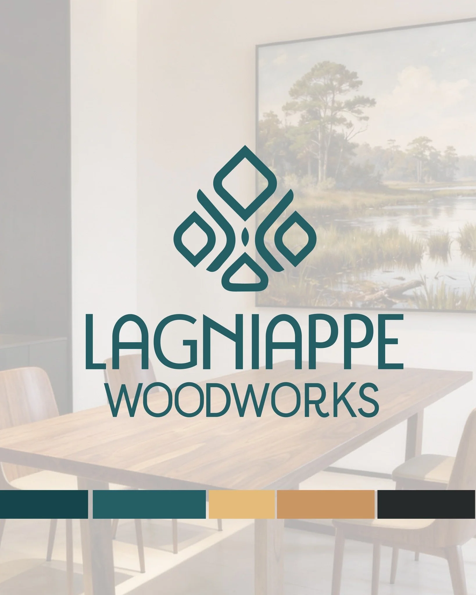 ⭐ 𝗕𝗥𝗔𝗡𝗗 𝗗𝗘𝗦𝗜𝗚𝗡 ⭐ 
Goal:  This woodworking client was making a transition for cutting boards to luxury heirloom home furniture.

The brand draws inspiration from Streamline Moderne, a design movement celebrated for its smooth curves, clean 