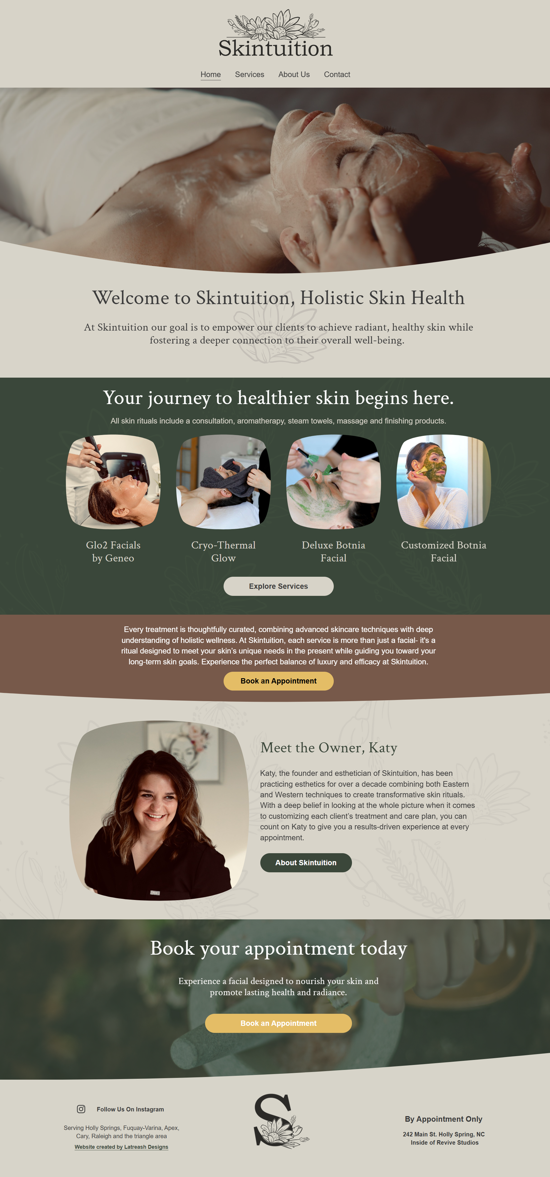 Skintuition website design 1