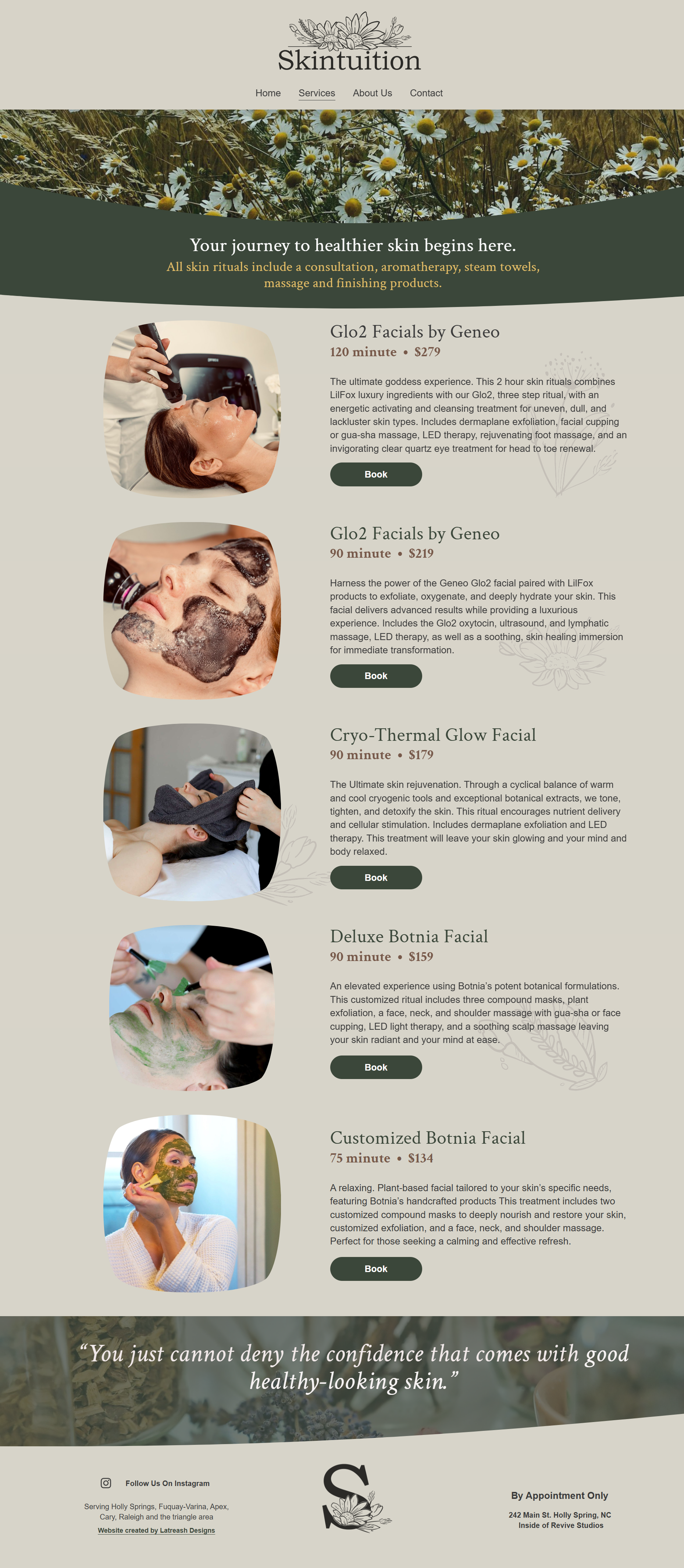 Skintuition website design 3