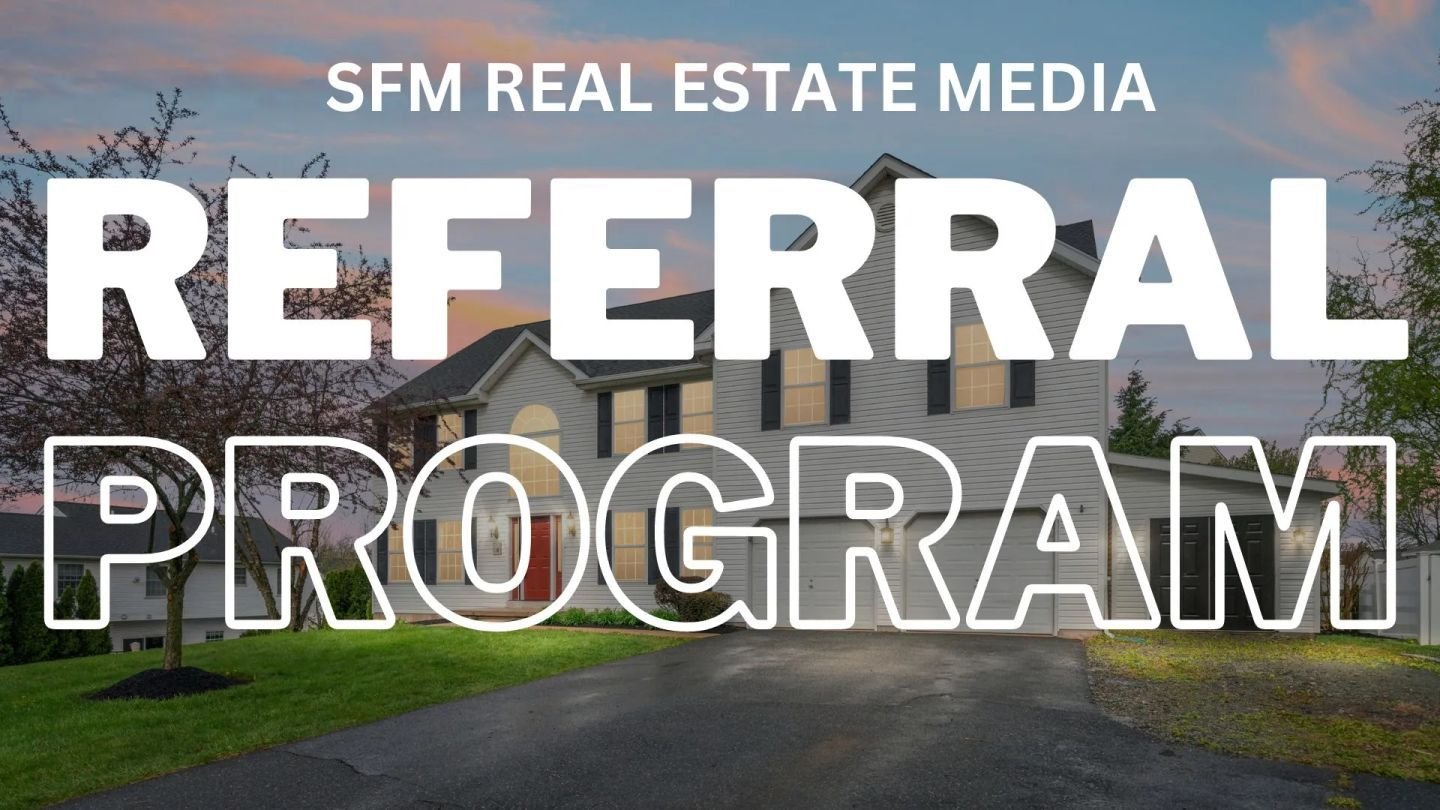 Exciting news! 
 
We're thrilled to introduce our referral program exclusively for partners like you. 
Refer clients to SFM Real Estate Media for stunning photography, videography, and virtual tours, and earn a $50 credit for each booking they make. 