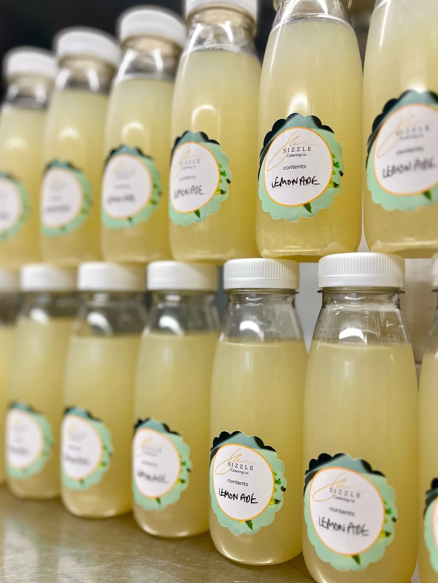 All our catering comes with a homemade drink, made in small batches. This lovely lemonade is made using fresh lemons, with a bit of lime, elderflower and mint too. Nice and refreshing! We&rsquo;re currently working on some winter themed drinks, stand