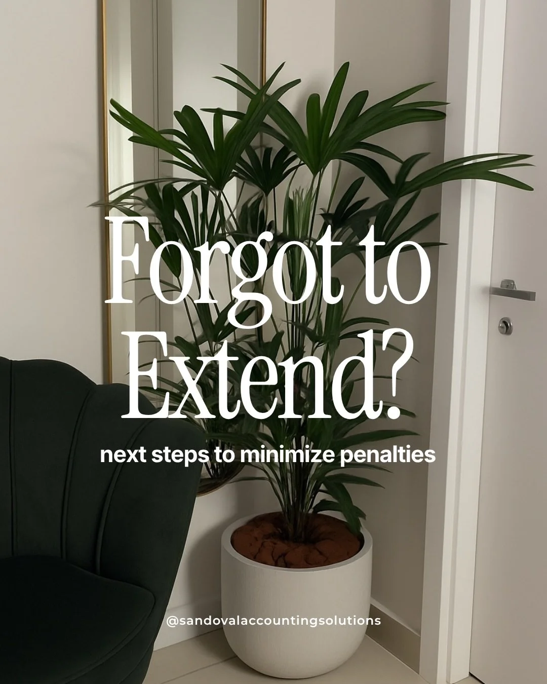 Forgot to file your tax return and forgot to file an extension? 😬
First: don&rsquo;t panic.
Second: don&rsquo;t ignore it. 👀
Here are the 4 things you should do ASAP:
&rarr; File your return now.
The sooner you file, the more you can reduce late fi
