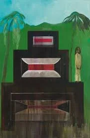 A vibrant painting called Maracas by the British artist Peter Doig