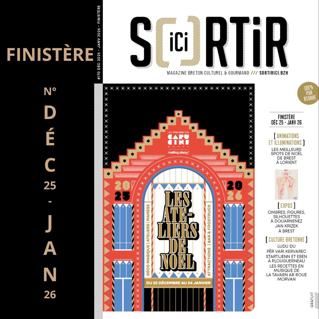 🔥Retrouvez gratuitement dans 350 points de d&eacute;p&ocirc;t et en lien dans la bio le num&eacute;ro de d&eacute;cembre 2025 et janvier 2026 de @sortir.ici du Finist&egrave;re.
La r&eacute;daction a s&eacute;lectionn&eacute; une quinzaine d&rsquo;a