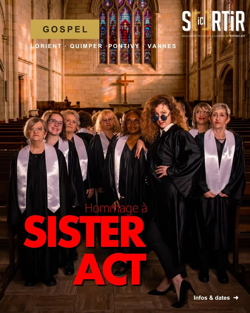 🎶 Les robes de ch&oelig;ur sont de sortie et l&rsquo;esprit de Sister Act s&rsquo;invite dans les &eacute;glises bretonnes ! Avec Hommage &agrave; Sister Act, la chorale Sounds of Freedom revisite les grands classiques qui ont fait vibrer toute une 