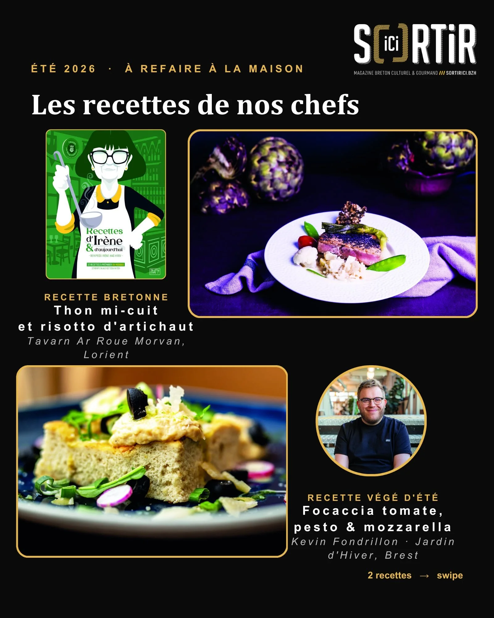 Deux chefs, deux univers, des recettes &agrave; refaire &agrave; la maison. 🍽️ Entre terre et mer, laissez-vous inspirer par ces cr&eacute;ations gourmandes sign&eacute;es Tavarn Ar Roue Morvan &agrave; Lorient et Jardin d&rsquo;Hiver &agrave; Brest