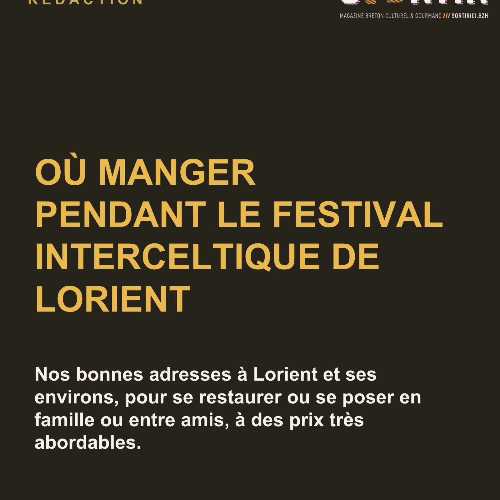 🎶 Pendant le Festival Interceltique de Lorient, la musique ouvre aussi l&rsquo;app&eacute;tit ! 🍽️
La r&eacute;daction de Sortir Ici a s&eacute;lectionn&eacute; six bonnes adresses &agrave; Lorient et dans les environs pour d&eacute;jeuner, d&icirc