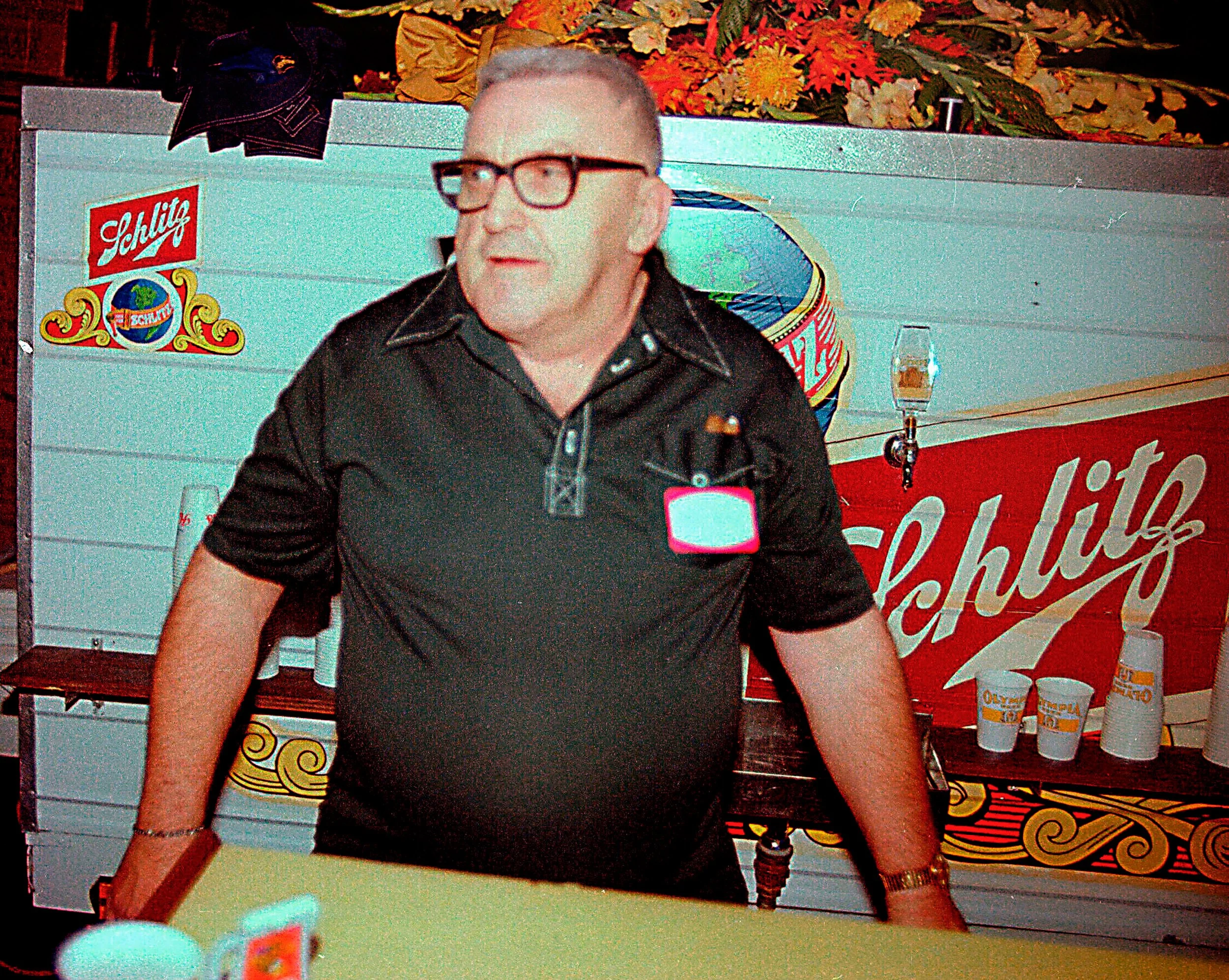 Marv working the bar