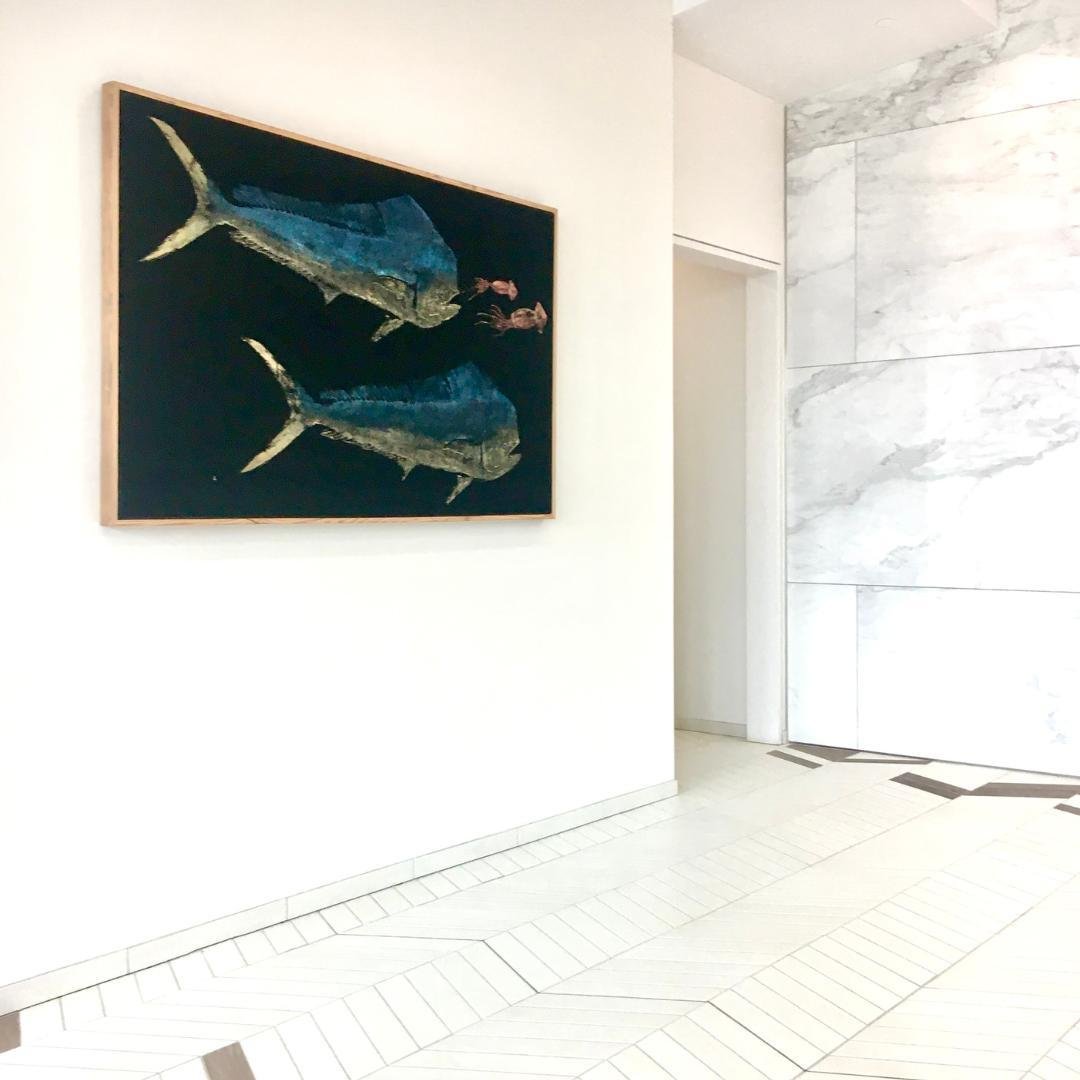 It's safe to say these Mahi Mahi make a STATEMENT at The Water Campus in Baton Rouge! 😏

Want to elevate your space with a commissioned print from L Charleville Studios? Fill out a form, and let's connect: lcharlevillestudios.com/commissions

#ArtDe