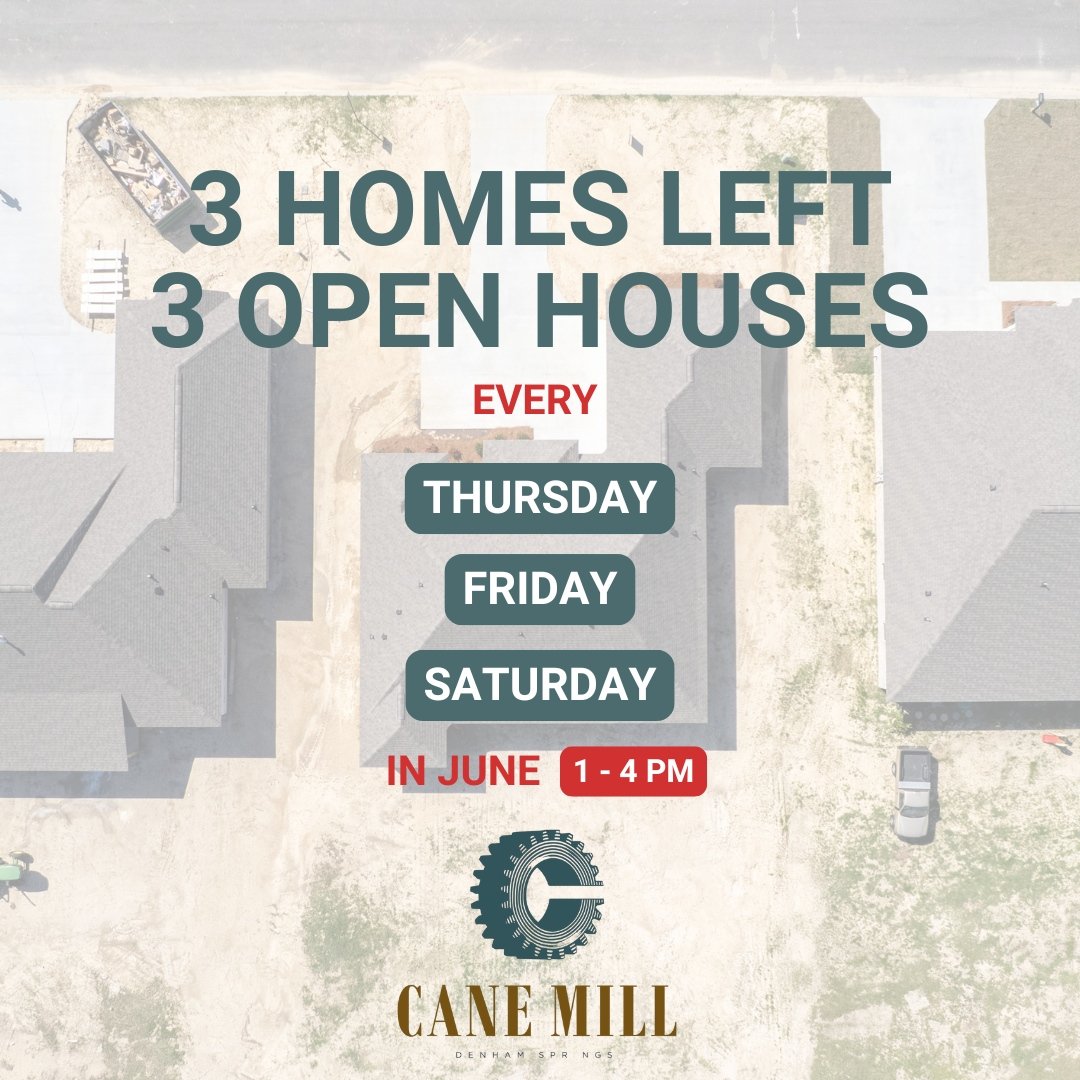 Starting this week, Amanda Walker will be on-site and available from 1-4pm to tour the THREE NEW HOMES located in our Denham Springs neighborhood! 🏡✨ 

Happening EVERY Thursday-Saturday in June...
✅ Pick the best day and time for your schedule.
✅ Wa