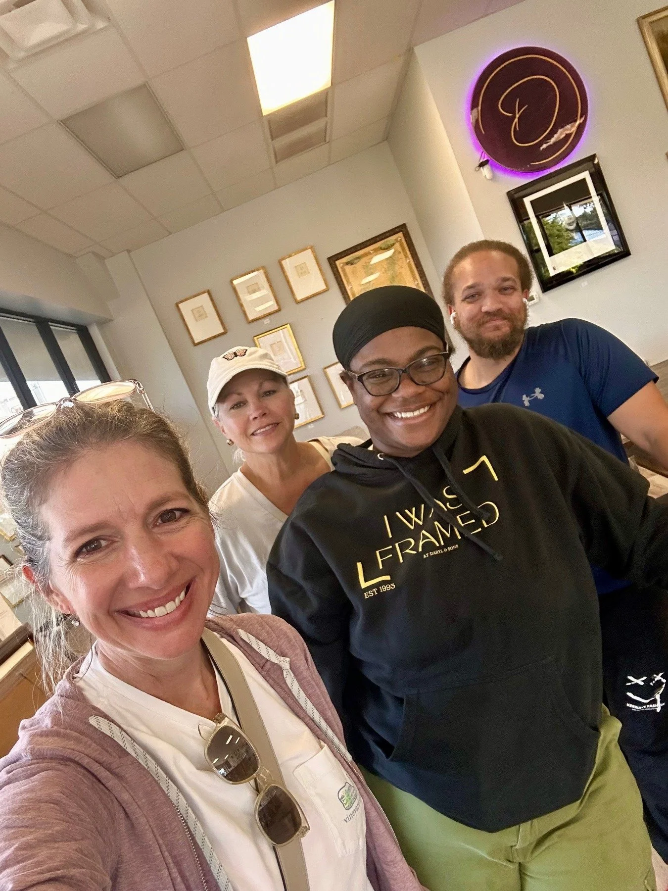 Cindy and I stopped in to see our friends over at @DarylandSons last week&mdash;the folks we trust when a piece needs that finishing touch!

At LCS, every piece is detailed and stretched in The Studio. That&rsquo;s part of our process. Framing, thoug