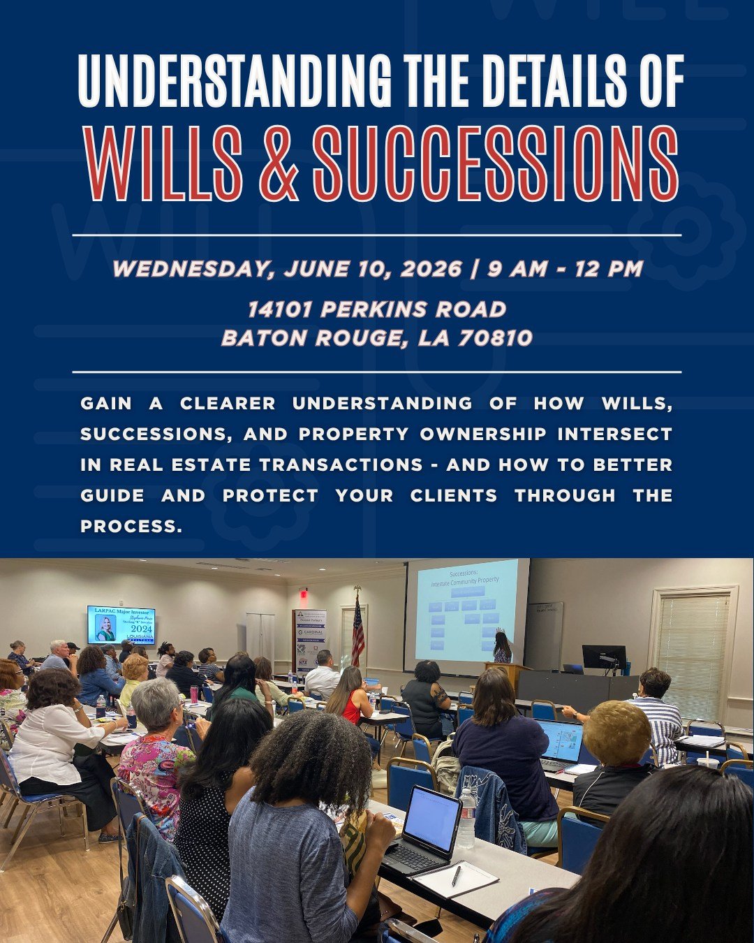Understanding Wills &amp; Successions isn&rsquo;t just helpful - it&rsquo;s essential when navigating real estate transactions! 📚

Make plans to join us at the @gbrrealtors on Wednesday, June 10th, 9:00 AM&ndash;12:00 PM, as we dive into the importa