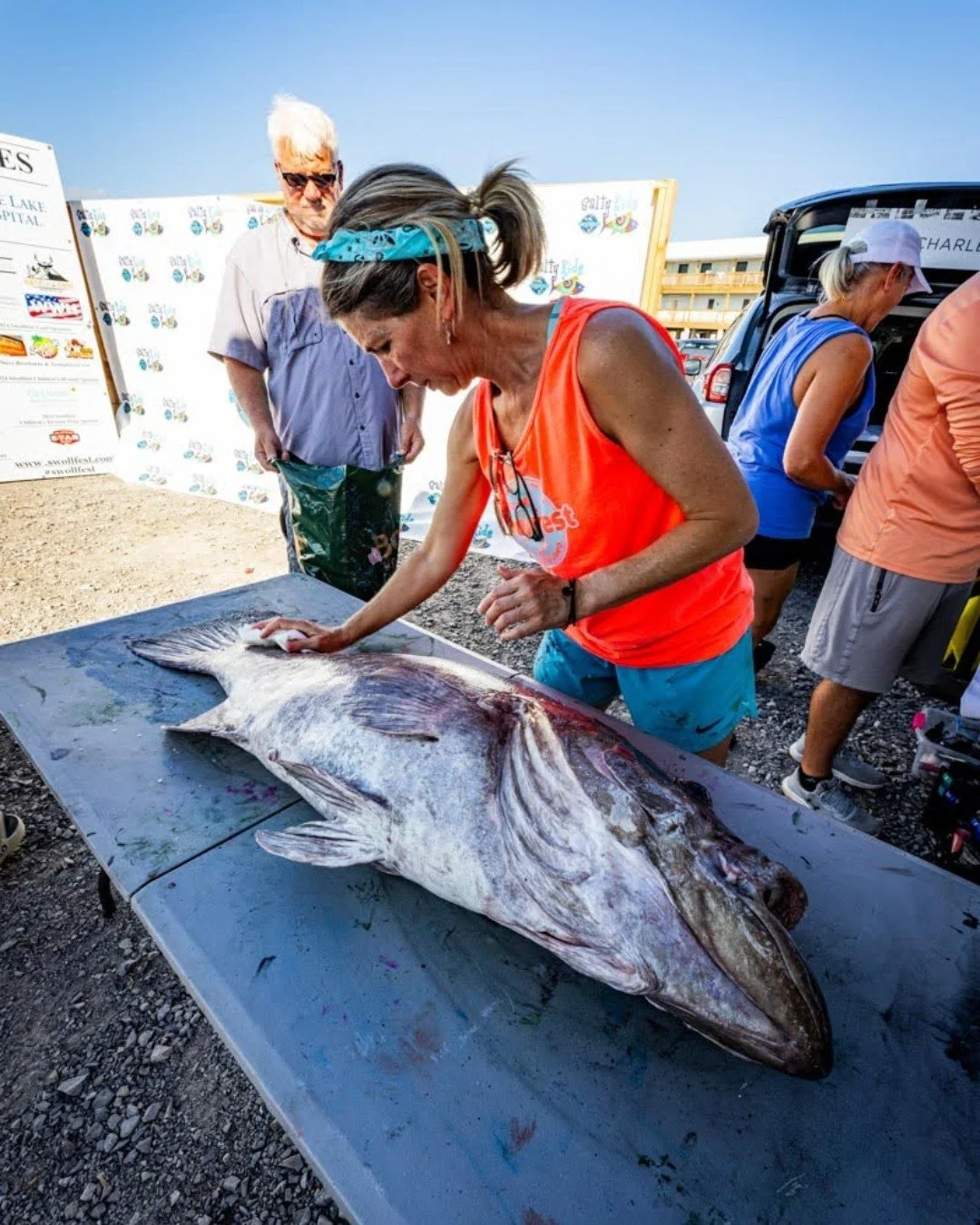One of the coolest parts of Swollfest Fishing Rodeo&reg;? Watching your catch turn into art! 

Every Friday and Saturday of Rodeo weekend, @lcharlevillestudios is set up at the weigh-in, creating custom GYOTAKU fish prints of anglers&rsquo; trophy ca