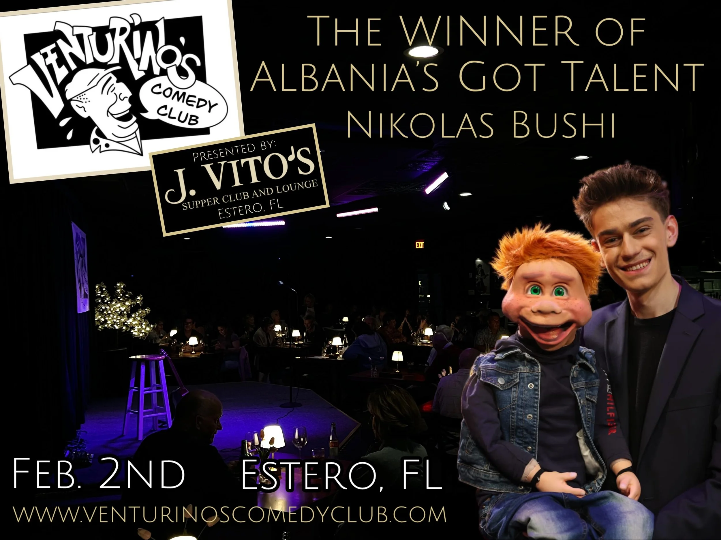 The Winner of Albania’s Got Talent coming to Venturino’s Comedy Club!