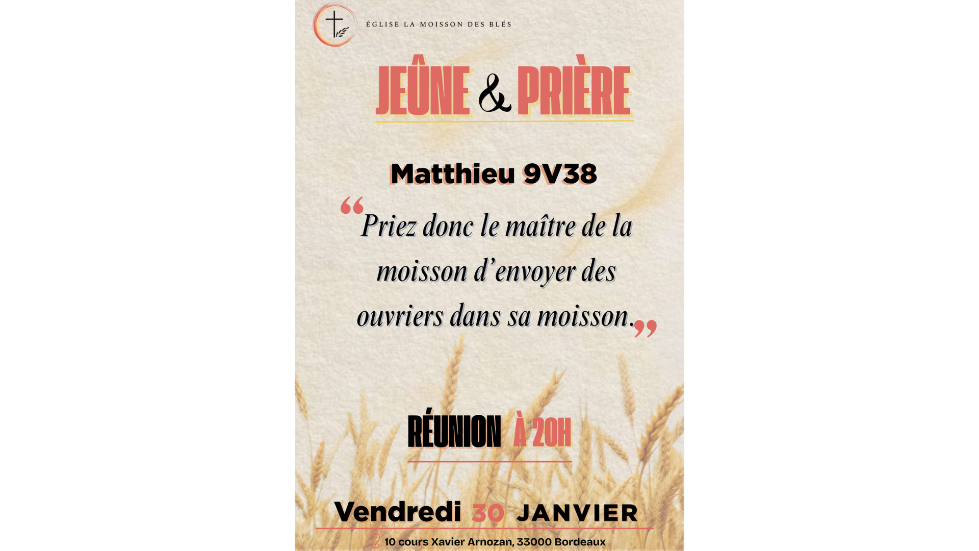 Réunion de jeûne et prière 