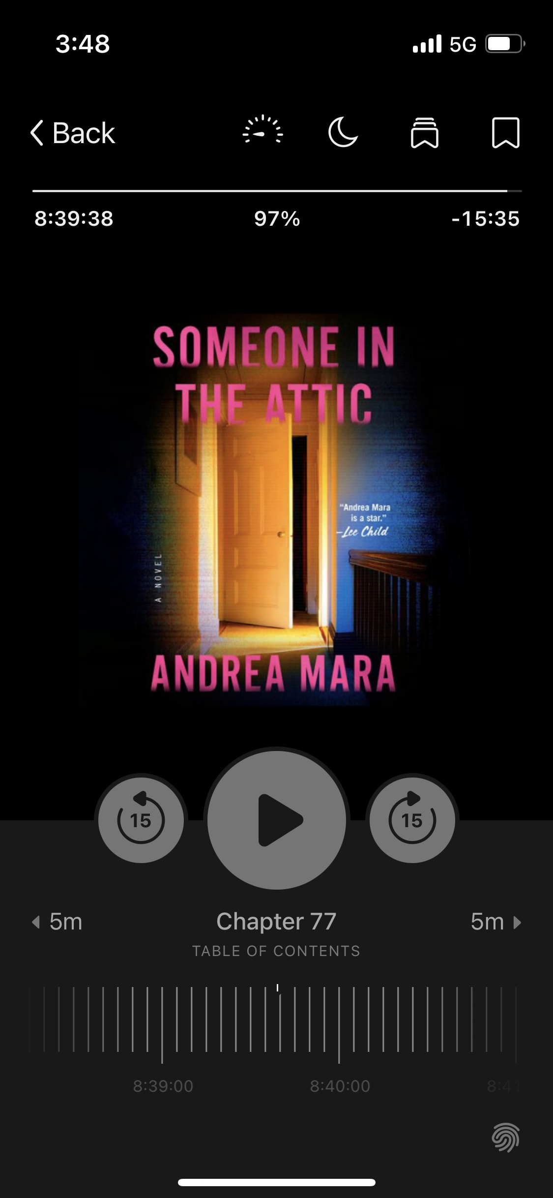 11/2/25. Very creepy book and finished it the night after I gave birth. A decent thriller with an interesting portrayal of divorce but not my favorite. 